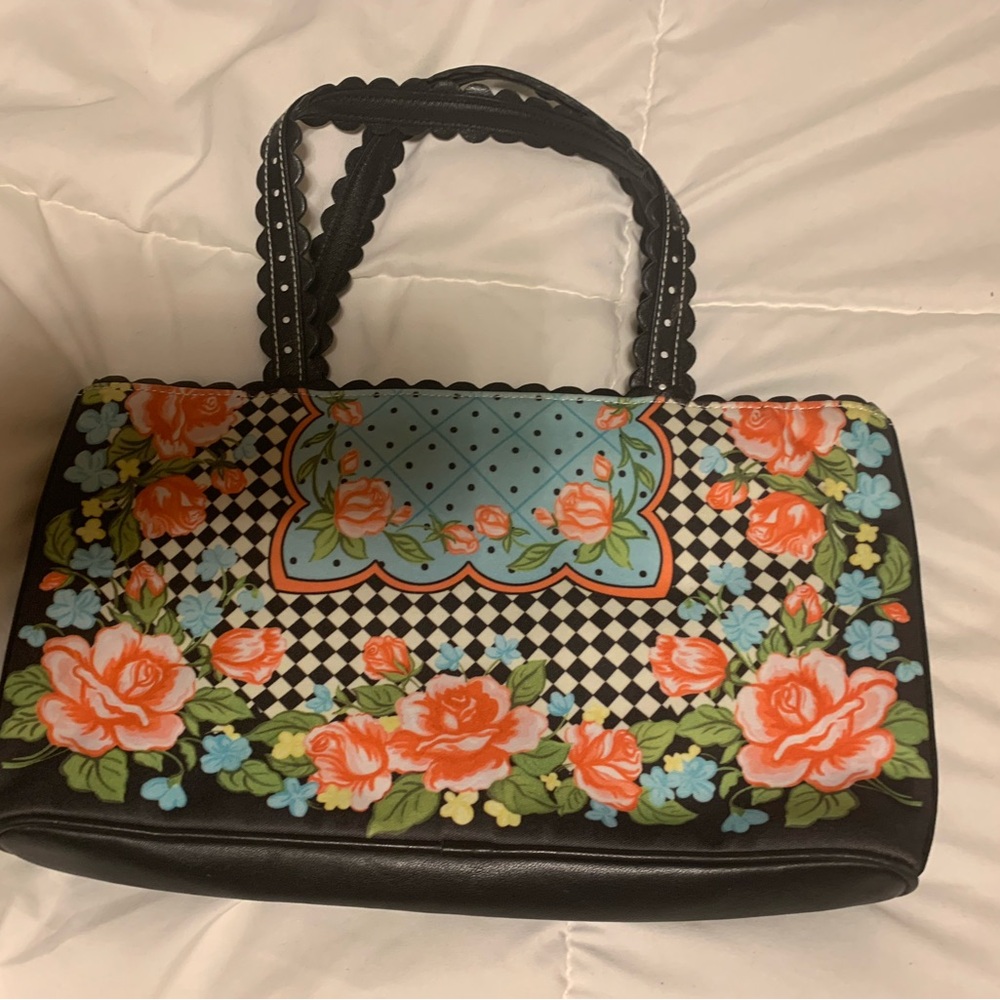 Isabella Fiore Black and Blue Shoulder Bag - Picture 3 of 4